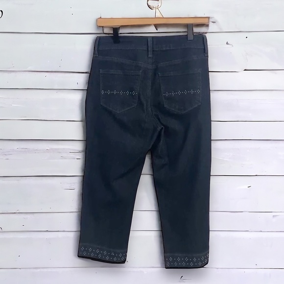 NYDJ | Ariel Dark Wash Studded Crop Denim Jeans, Women’s Size 4 - Picture 1 of 7
